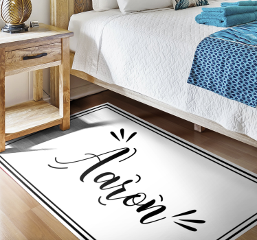 Dywan winylowy do salonu z minimalistycznym imieniem - TenStickers