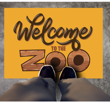 Dywan winylowy z imieniem witamy w zoo - TenStickers
