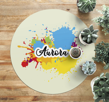 Dywan winylowy tekstura grafika powitalna z imieniem - TenStickers