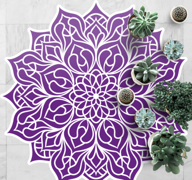 Dywan winylowy z mandalą elegancki fioletowy wzór - TenStickers