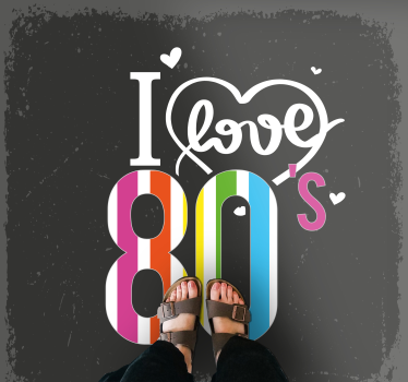 Dywan winylowy z mozaiką miłość retro lat 80-tych - TenStickers
