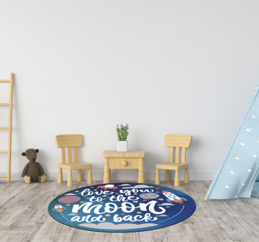Dywan winylowy napisy niebieskie przedszkole Okrągły wzór - TenStickers