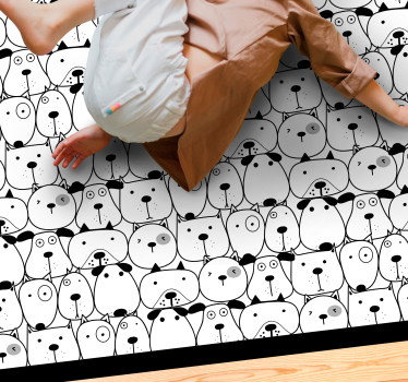 Dywan winylowy zwierzęta urocze oblicza stworzeń - TenStickers