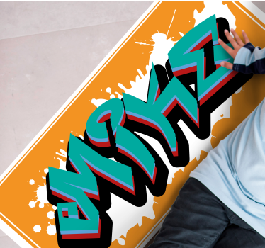 Dywanik winylowy z imieniem Graffiti króla dzikiego stylu - TenStickers