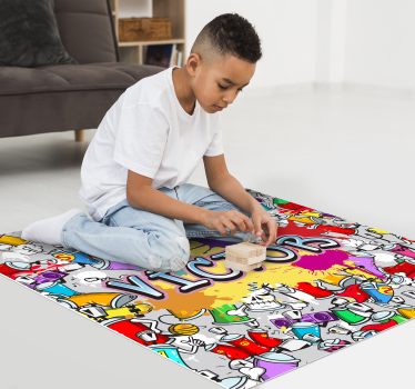 Dywanik winylowy z kolorowymi graffiti - TenStickers
