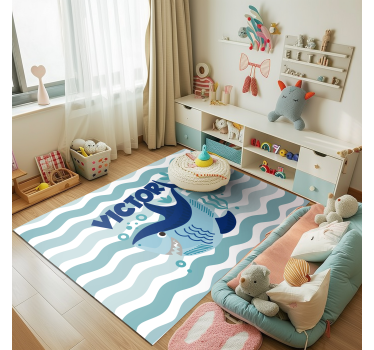 Dywanik winylowy z rekinem i z imieniem - TenStickers