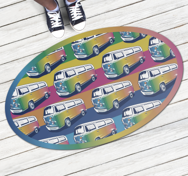 Dywaniki do sypialni retro hippie van - TenStickers