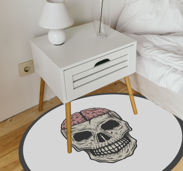 Dywaniki młodzieżowe z mózgiem i czaszką do sypialni - TenStickers