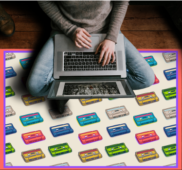 Dywan winylowy retro kolorowe kasety magnetofonowe - TenStickers