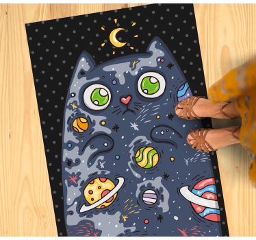 Dziecięcy dywan winylowy kosmiczna kocia przygoda - TenStickers
