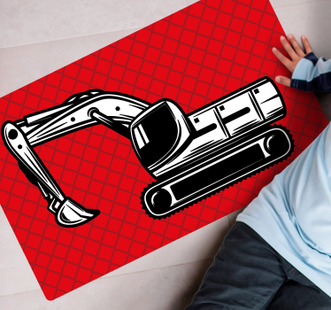 Dziecięcy dywan winylowy sztuka koparki - TenStickers