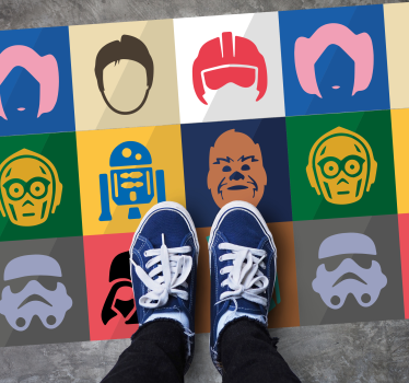 Dywan winylowy dla nastolatków twarze postaci filmowych - TenStickers