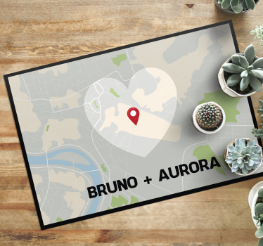 Google maps spersonalizowany dywan winylowy ubication - TenStickers