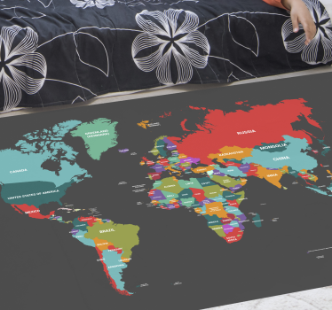 Karta szkolna - dywan winylowy z mapą planisphere - TenStickers