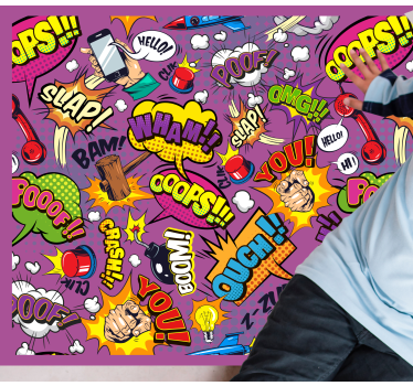 Komiks kolorowe elementy dywan do sypialni - TenStickers