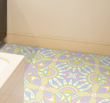 Mandala bez szwu kolorowe podłogi kuchenne - TenStickers