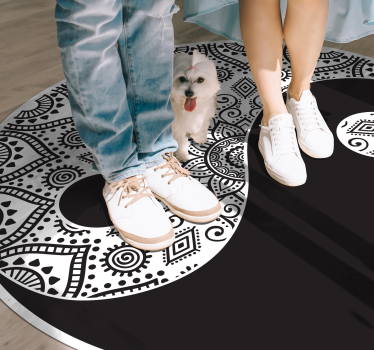 Dywan winylowy Mandala yin yang  - TenStickers
