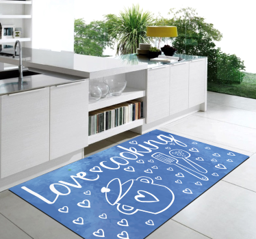 Mata winylowa do kuchni uwielbiam gotować - TenStickers