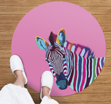Dywan winylowy w stylu pop art zebra - TenStickers