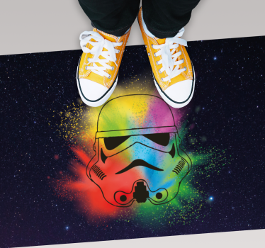 Młodzieżowy dywan winylowy Biały wzór głów żołnierza - TenStickers