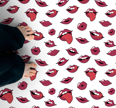 Dywan winylowy dla nastolatków usta w stylu pop-artu - TenStickers