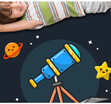 Nauka teleskop kreskówka kosmiczna gwiazda dywan - TenStickers