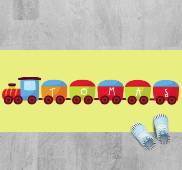 Dywan winylowy dla dzieci Pociąg z imieniem - TenStickers