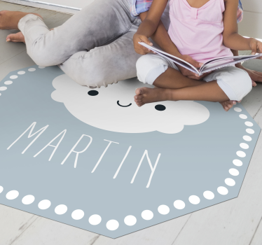Spersonalizowany dywan winylowy happy cloud - TenStickers