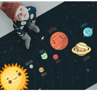 Układ słoneczny wyjaśniony dywan z gwiazdą kreskówek! - TenStickers