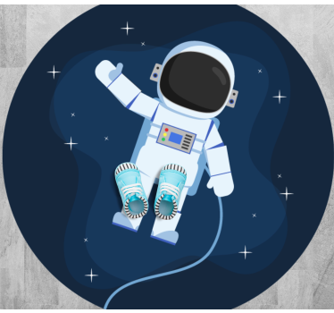 Unoszący się dywan z gwiazdą kreskówki kosmonauty! - TenStickers