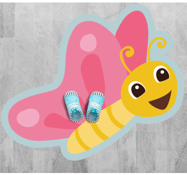 Zabawny motyl z różowymi skrzydłami mata zwierzęca - TenStickers