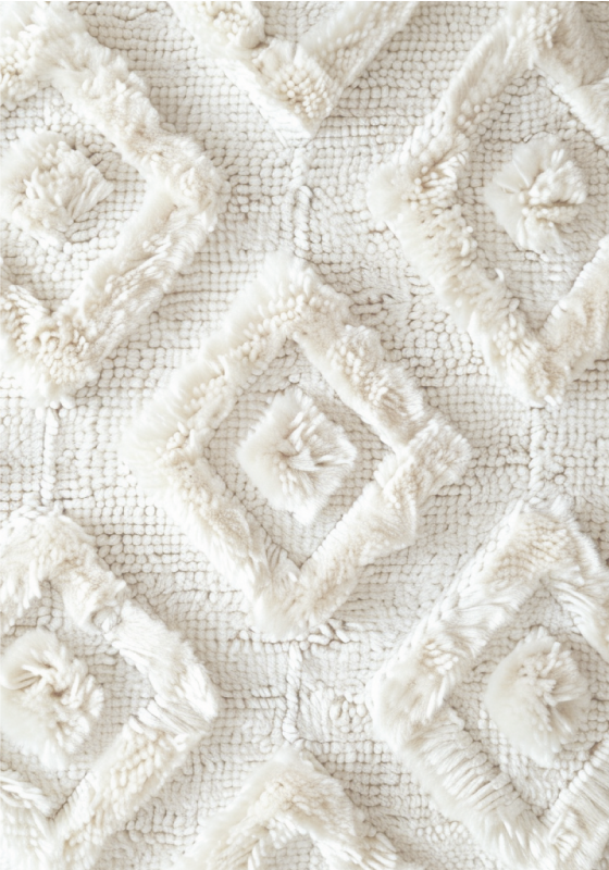 Biały dywan winylowy wzór diamentu - TenStickers