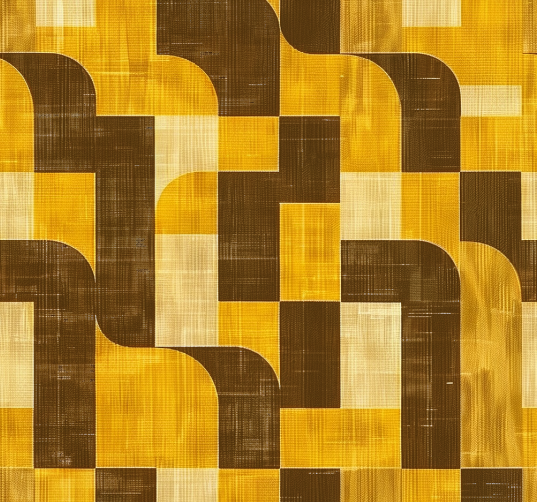 Żółty dywan winylowy styl art déco - TenStickers