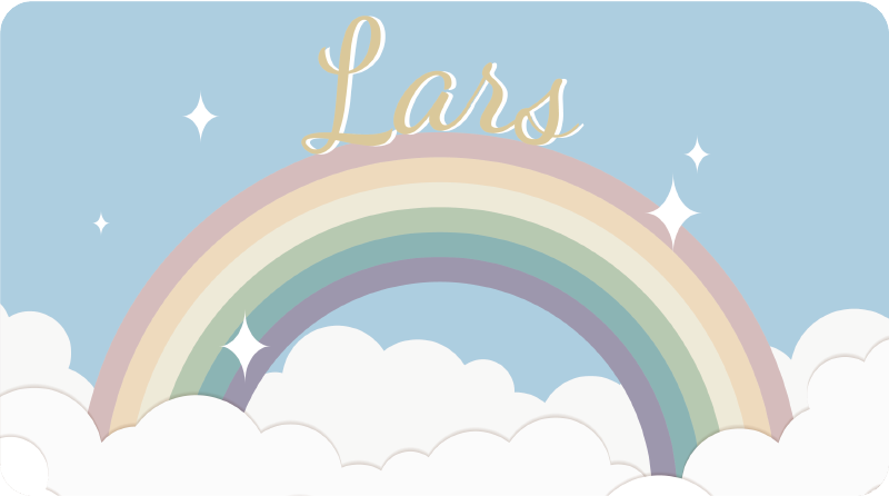 Dywan winylowy do łazienki z imieniem tęcza - TenStickers