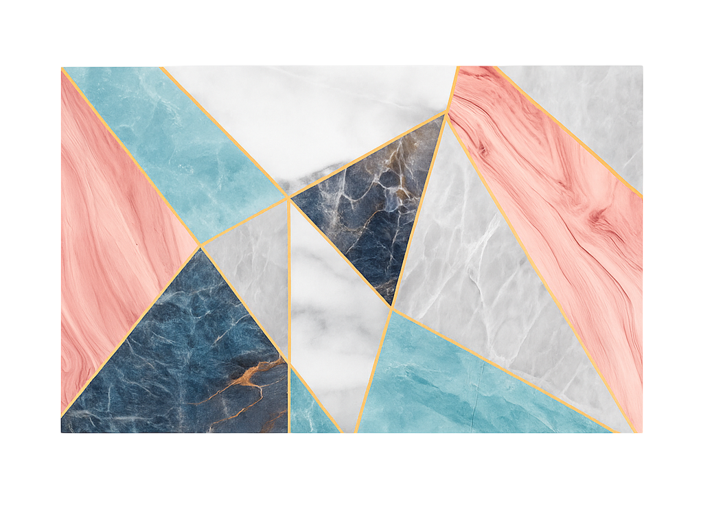 Dywan winylowy marmurowy kolorowy geometryczny wzór - TenStickers
