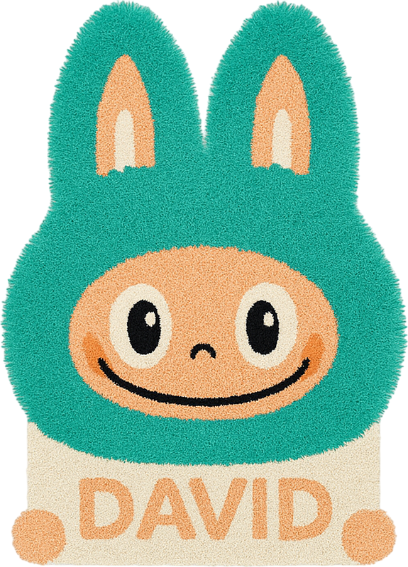 Dziecięcy dywan winylowy niestandardowy turkusowy labubu - TenStickers