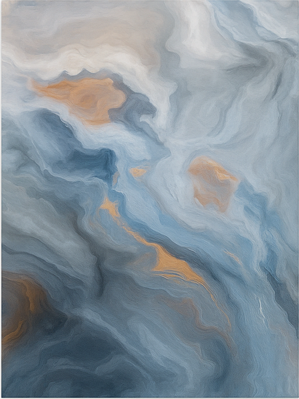 Dywan winylowy marmurowy odcienie bursztynowo-niebieskie - TenStickers