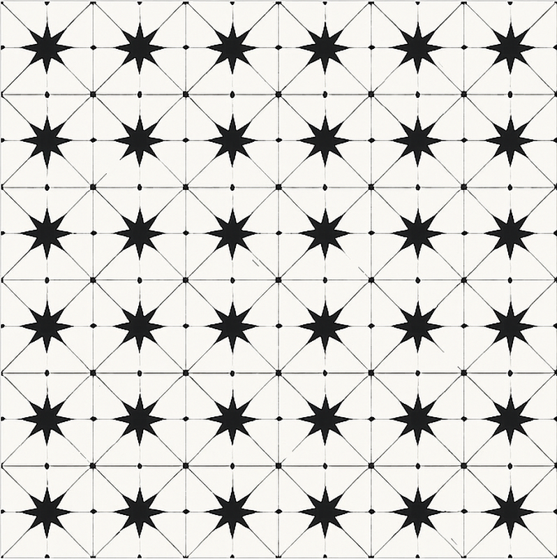 Dywan winylowy do jadalni wzór gwiazdy enkaustycznej - TenStickers