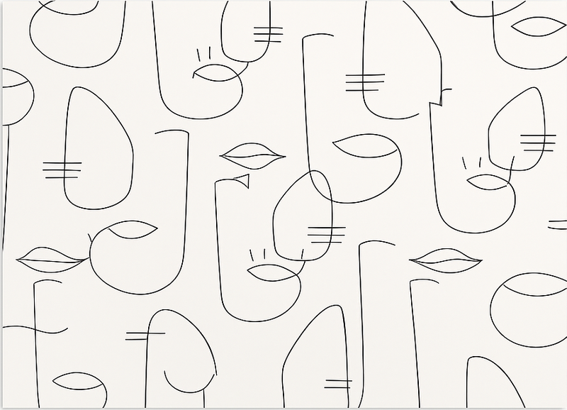 Dywan winylowy do kuchni abstrakcyjne części twarzy - TenStickers