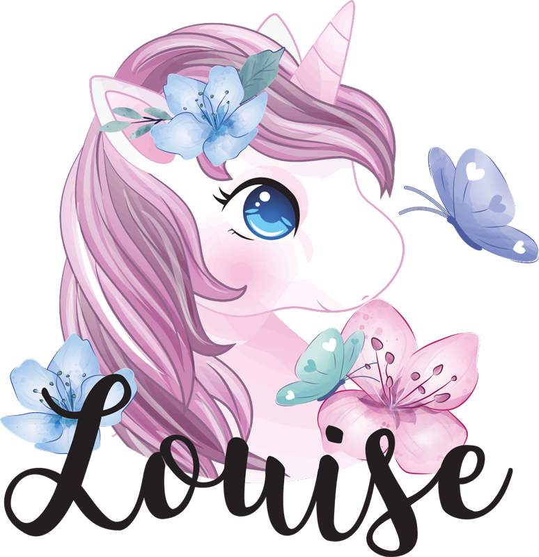 Dywan winylowy zwierzęta jednorożec z motylem - TenStickers