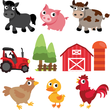Dywan winylowy zwierzęta kolorowa farma - TenStickers