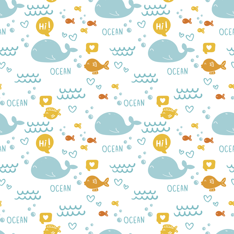 Dywan winylowy zwierzęta kolorowe i wesołe meble oceaniczne - TenStickers