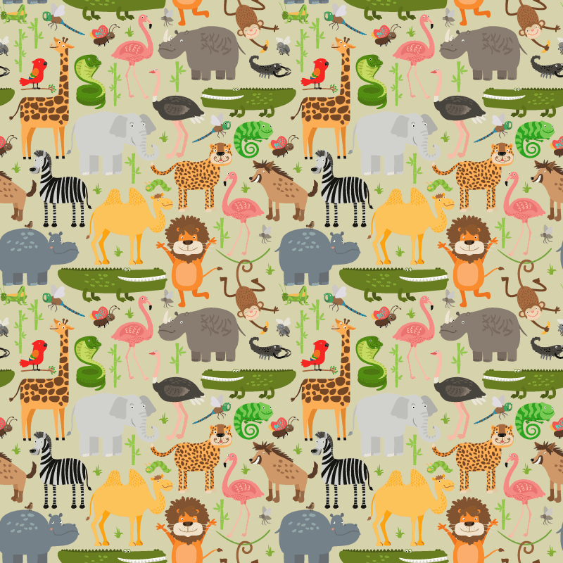Dywan winylowy zwierzęta w designie dżungli - TenStickers