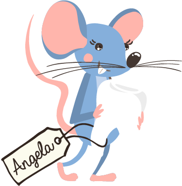 Dywan winylowy zwierzęta niebieska mysz z imieniem - TenStickers