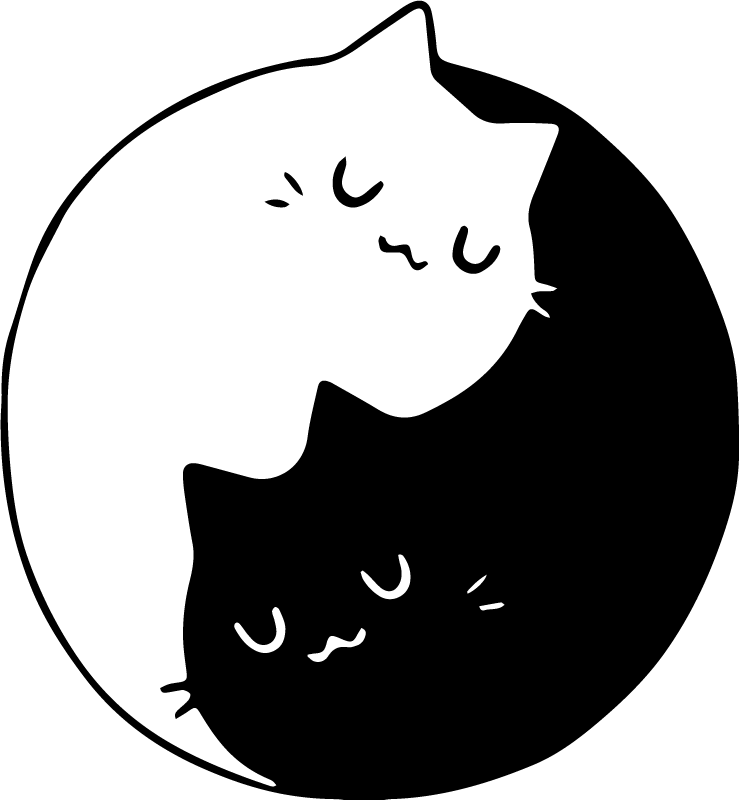 Dywan winylowy zwierzęta koty yin yang - TenStickers