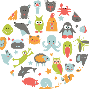 Dywan winylowy zwierzęta w okręgu - TenStickers