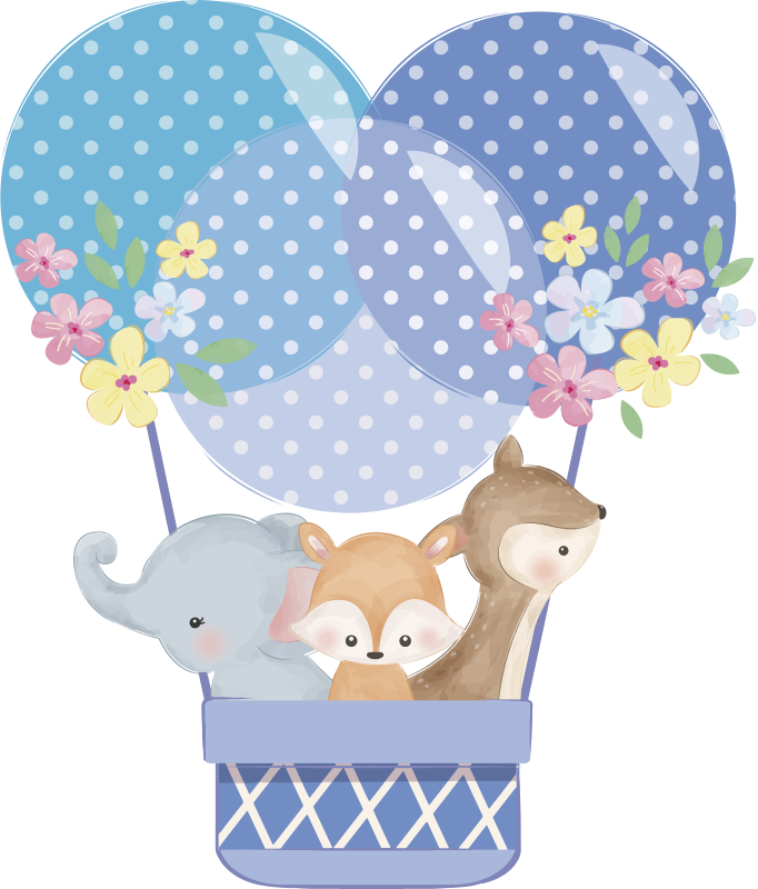 Dywan winylowy zwierzęta balon z wodnymi zwierzętami - TenStickers