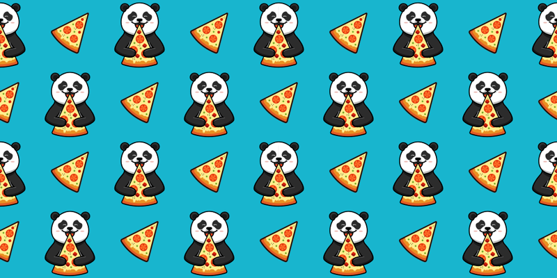 Dywan winylowy zwierzęta panda jedząca pizzę - TenStickers