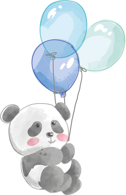 Dywan winylowy zwierzęta dzieci trzymające balony - TenStickers