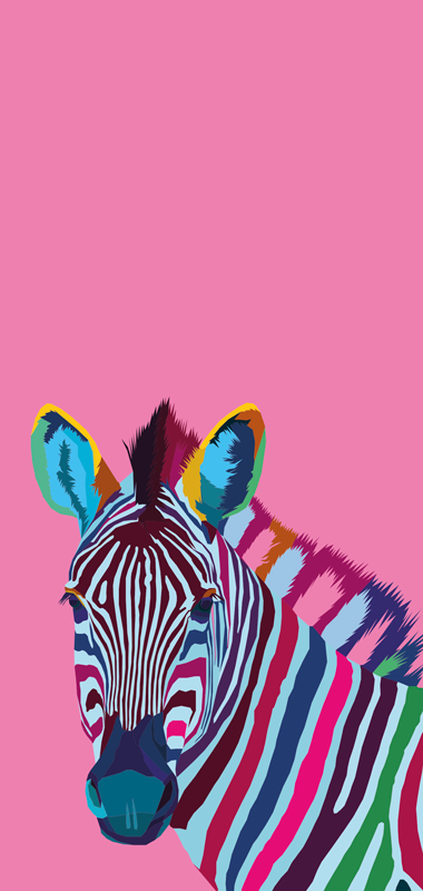 Dywan winylowy zwierzęta zebra pop art iphone - TenStickers